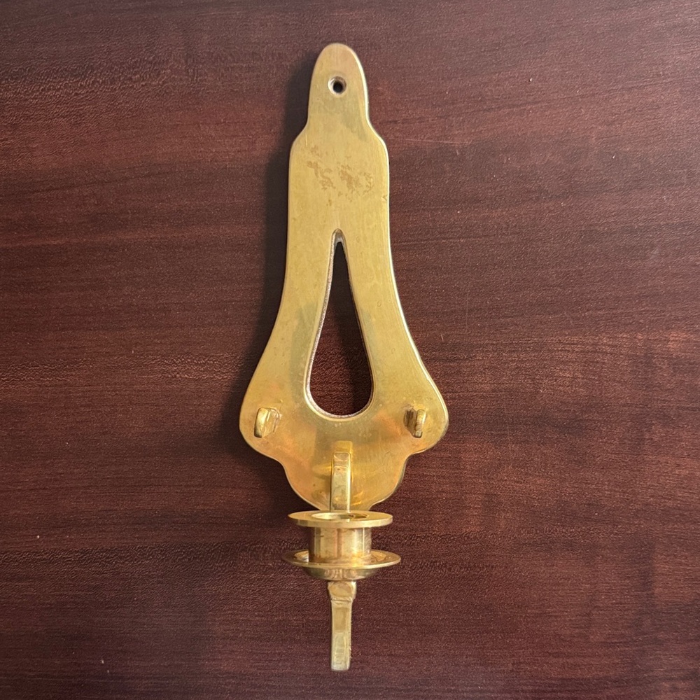 Vintage Brass Andrea By Sadek Wall Sconce Candle Holder